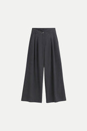 Pantalone ampio gessato con dettaglio in vita - Eufonia