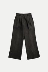Pantalone ampio in puro lino con pince