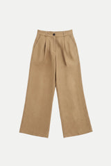 Pantalone ampio in puro lino con pince