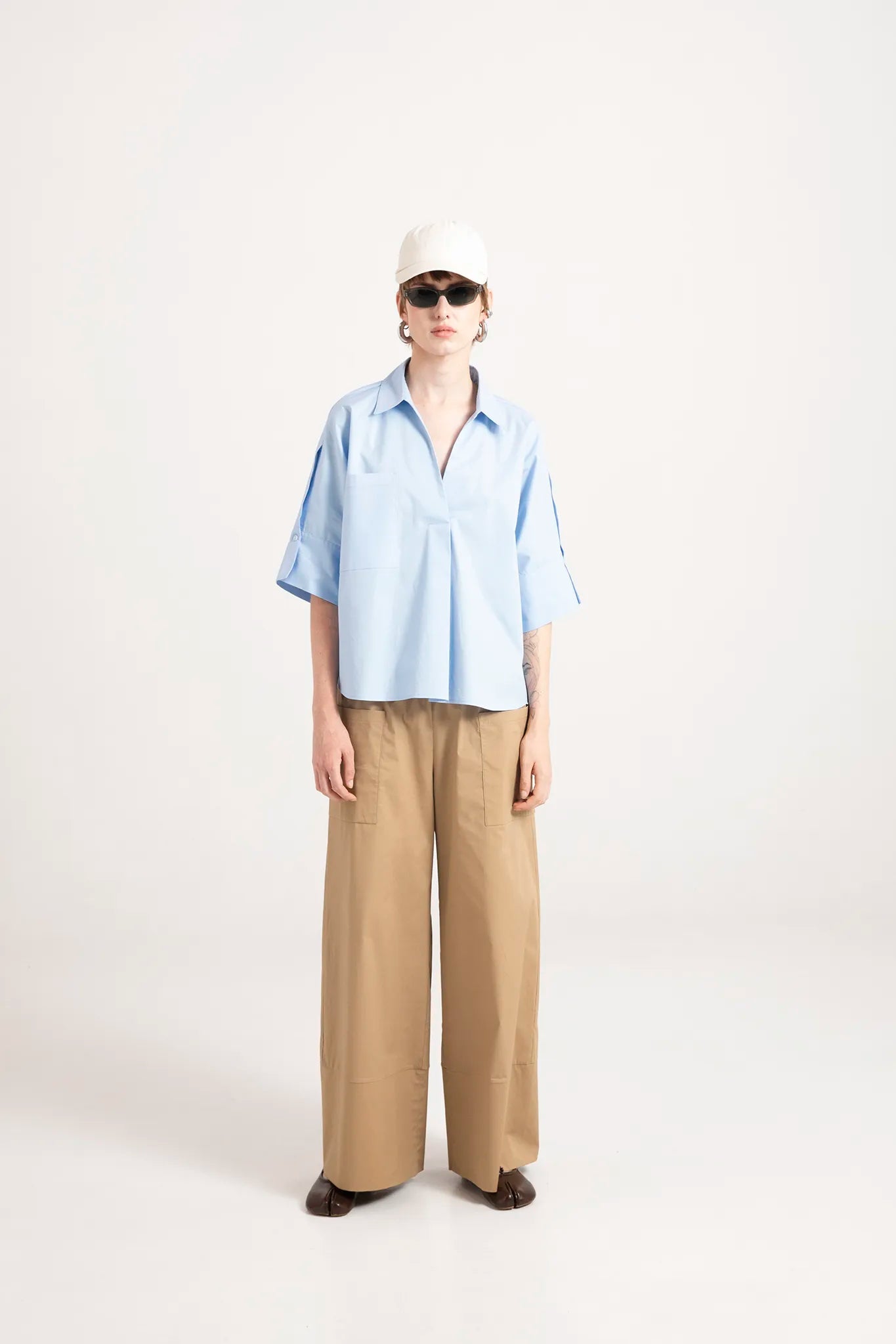 Pantalone over in popeline - Eufonia