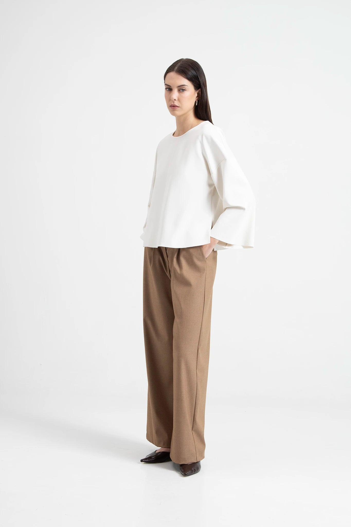 Pantalone oversize in tweel di viscosa - Eufonia