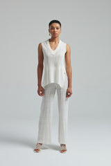 Pantaloni a coste in lino
