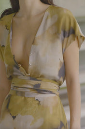 Watercolor midi dress