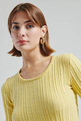 T-shirt a coste in maglia