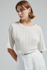 T-shirt in lino a coste