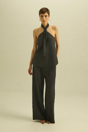 Top in lino con foulard - Eufonia