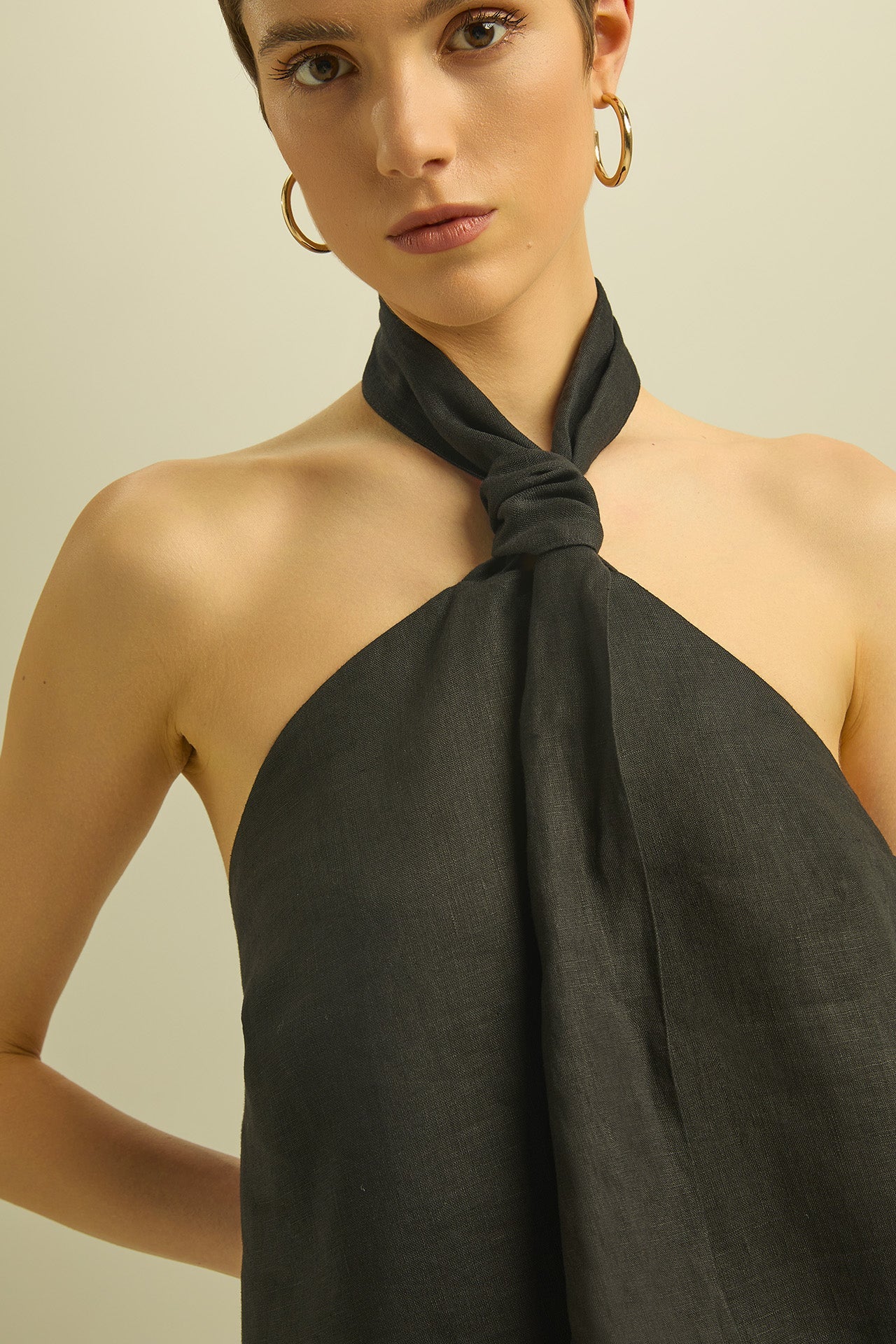 Top in lino con foulard - Eufonia