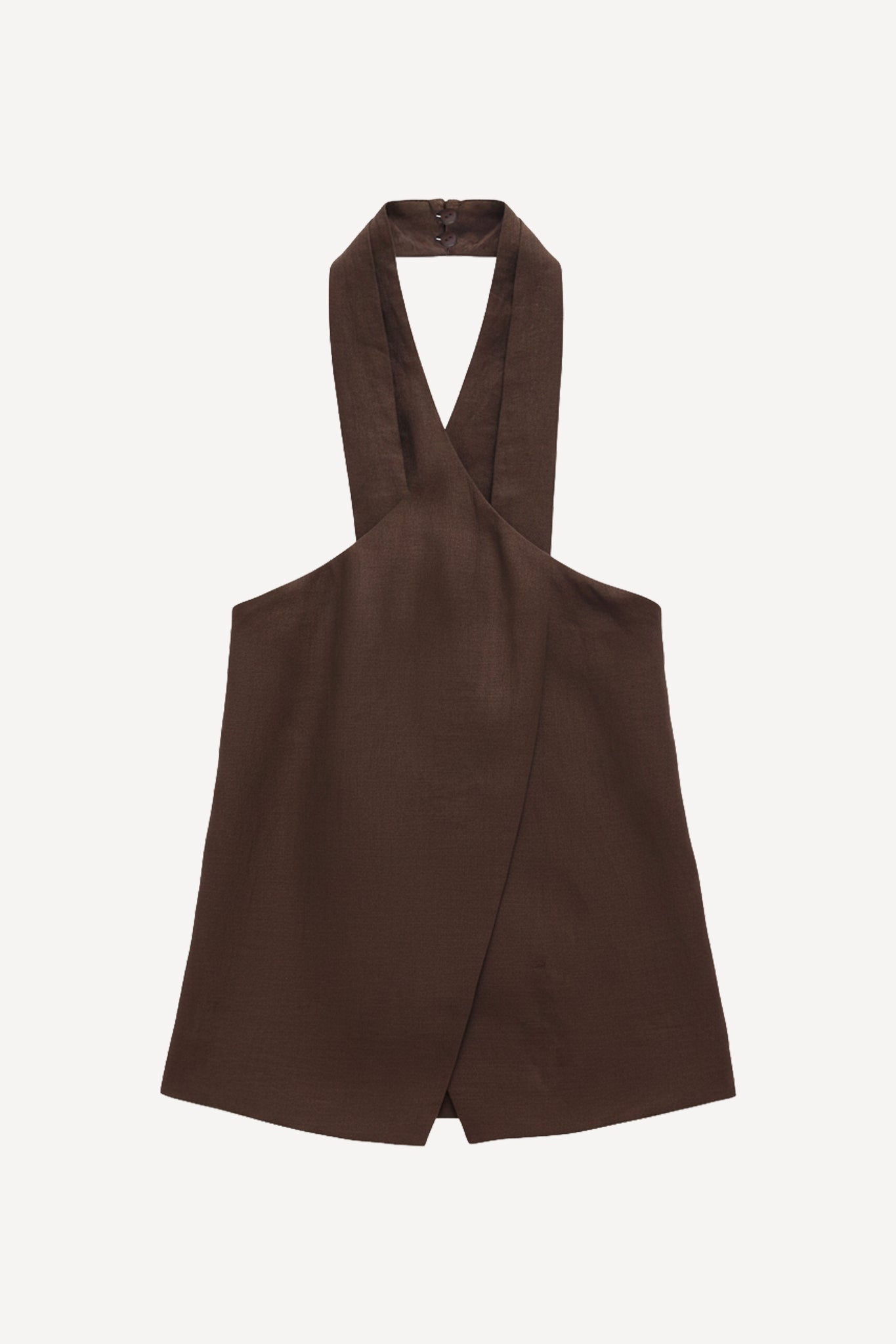 Top incrociato in puro lino con schiena scoperta - Eufonia