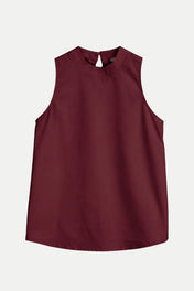 Top smanicato in popeline con coulisse sulla schiena - Eufonia