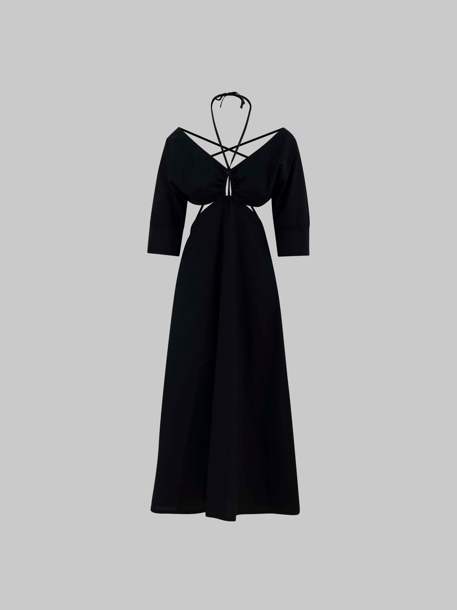 Abito midi in popeline cut-out - Eufonia