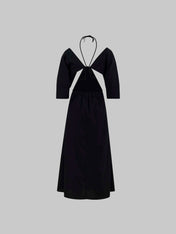Abito midi in popeline cut-out - Eufonia