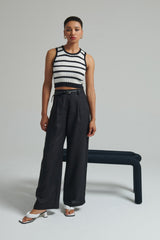 Striped knit tank top