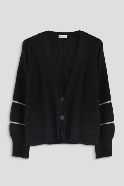 Cardigan con righe trasparenti - Eufonia