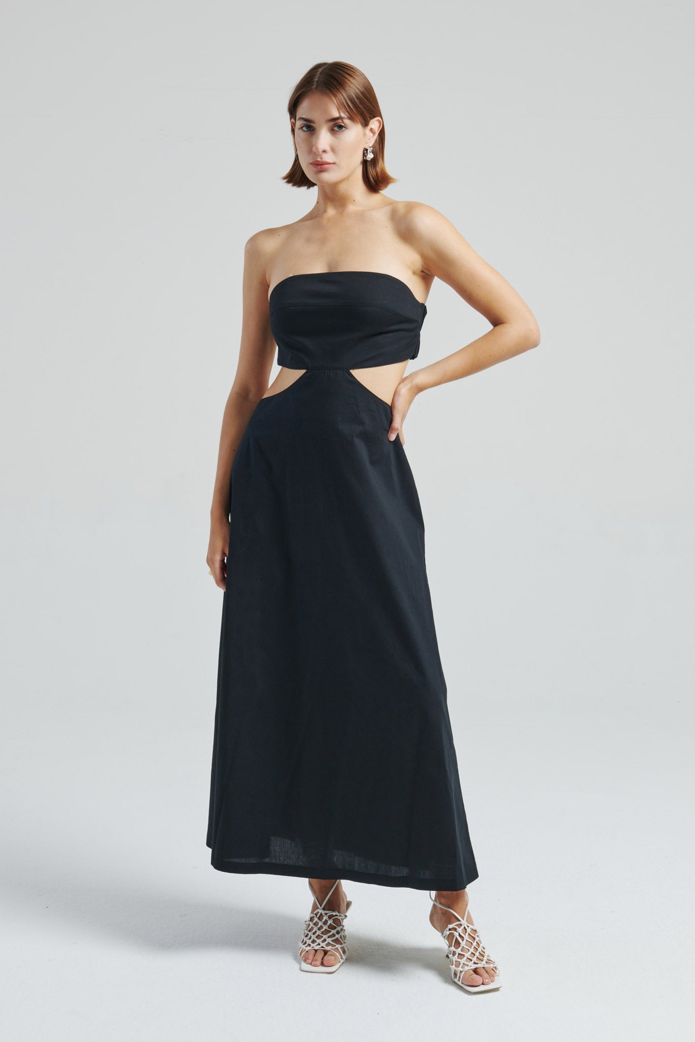 Cocktail dress in popeline - Eufonia