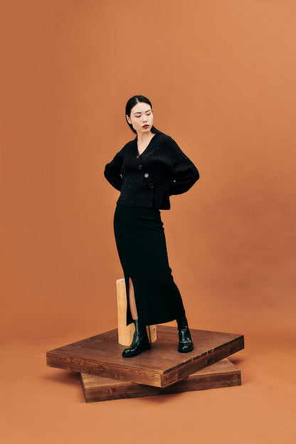 Maglione con bottoni in maglia inglese - Eufonia